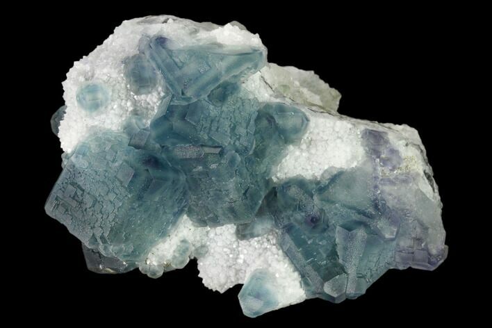 Multicolored Fluorite Crystals on Quartz - Fluorescent! #139745